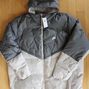 NWT NIKE MEN'S STORM FIT DOWN BIG‎ & TALL JACKET 4XLT GRAY WHITE